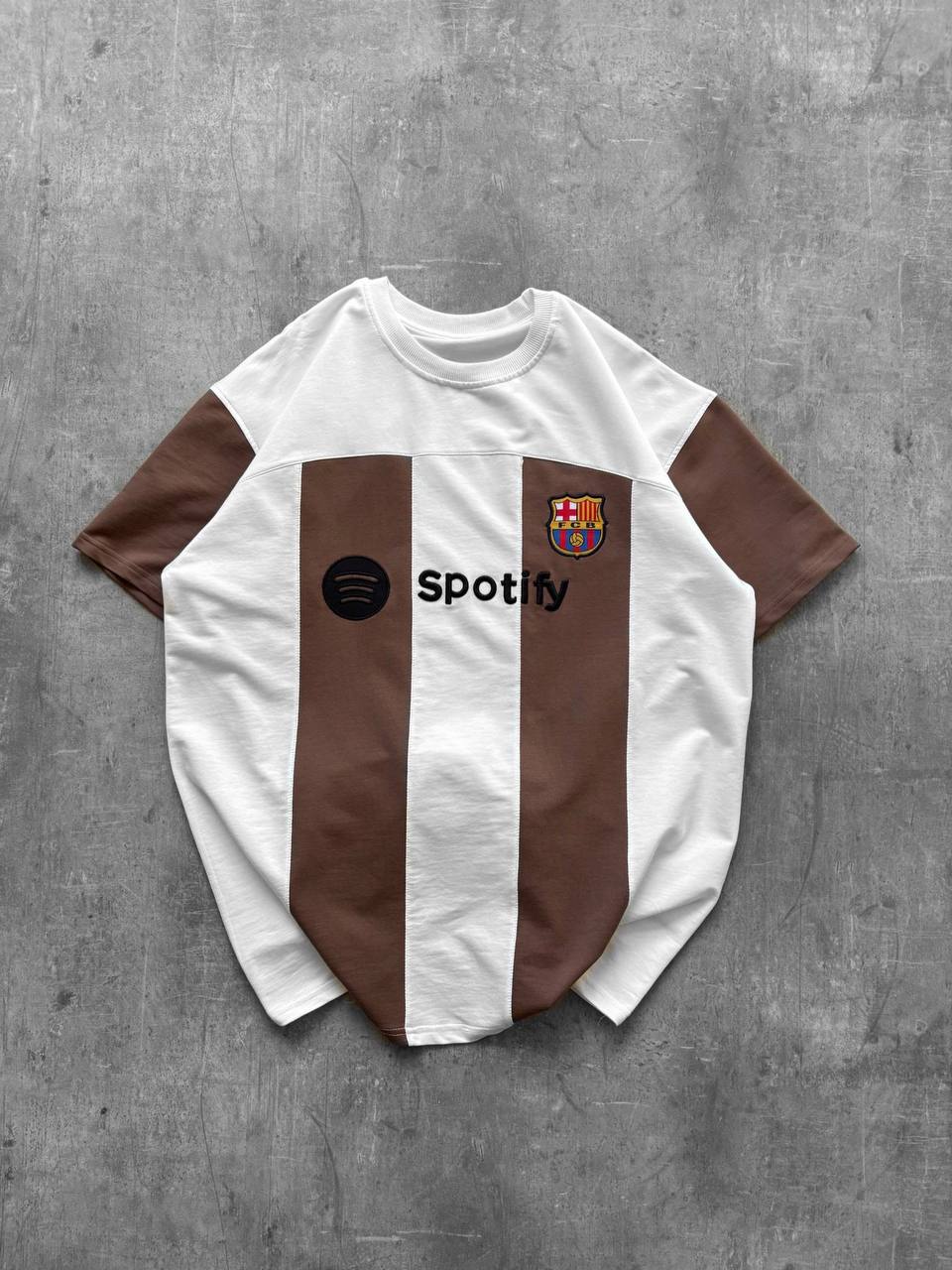 Sptfy Barça Kahverengi Beyaz Oversize T-shirt