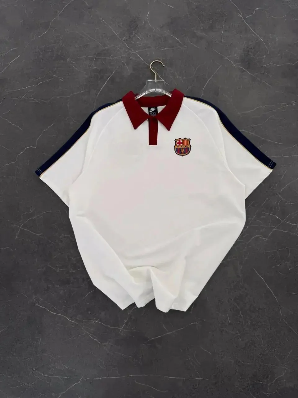 Barça Polo Yaka T-shirt - Beyaz