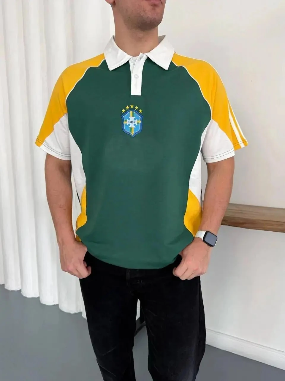 Üç Renk Bloklu Polo Yaka T-shirt 4
