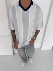 Vintage V Yaka Oversize Tişört 2