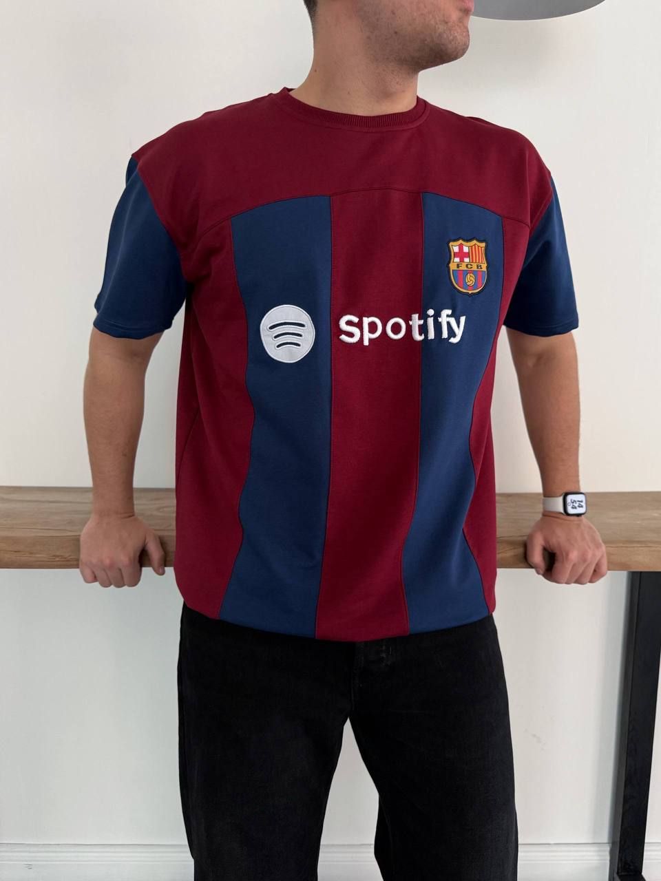 Sptfy Barça Bordo Mavi Oversize T-shirt 6