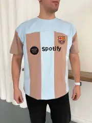Sptfy Barça Mavi Krem Oversize T-shirt 4