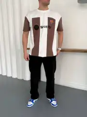 Sptfy Barça Kahverengi Beyaz Oversize T-shirt 4