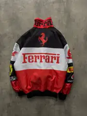 Ferrari Bomber Ceket Siyah Beyaz Kırmızı 3