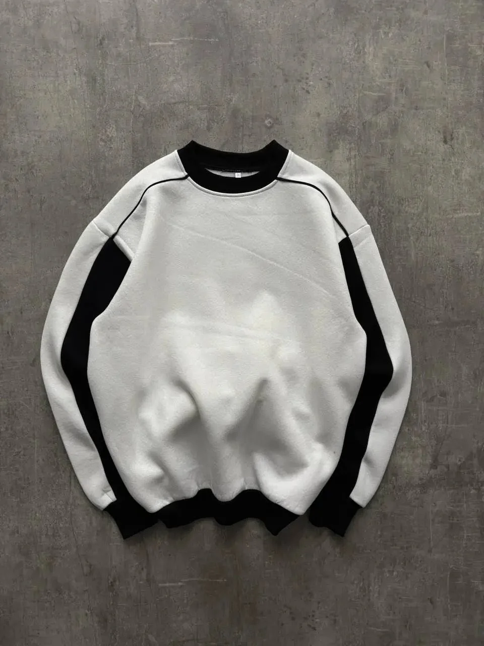 Şerit Detaylı Sweatshirt - Beyaz