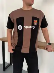 Sptfy Barça Kahverengi Siyah Oversize T-shirt 4