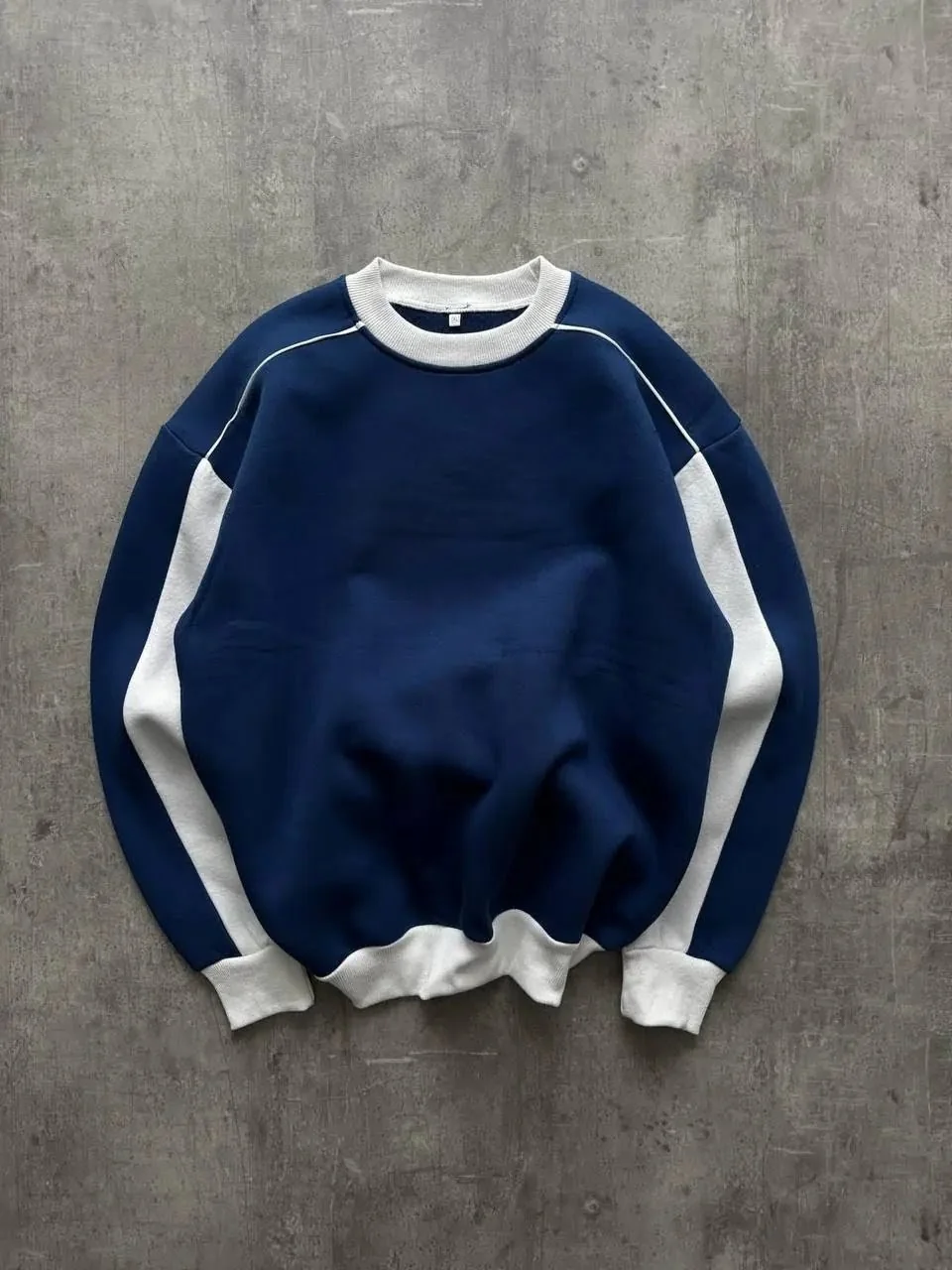Şerit Detaylı Sweatshirt - Mavi